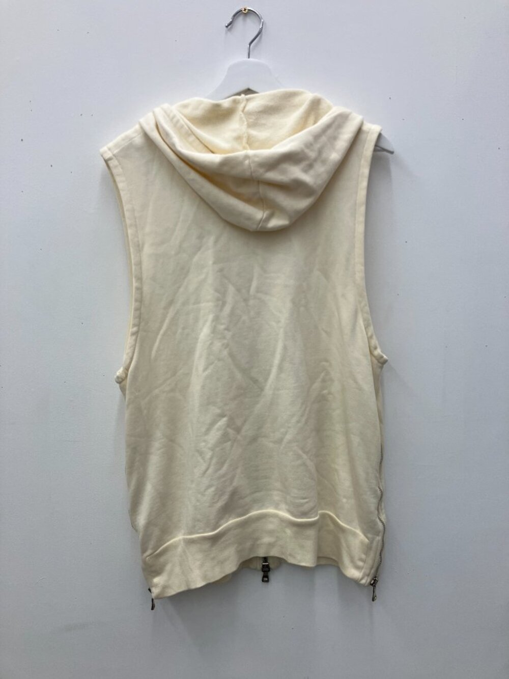 Balmain Unisex Sleeveless Hoodie - Cream - Large - Picture 3 of 4